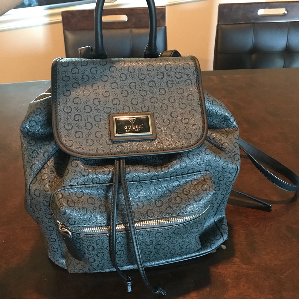 Guess G Logo Drawstring Backpack Purse School Bag